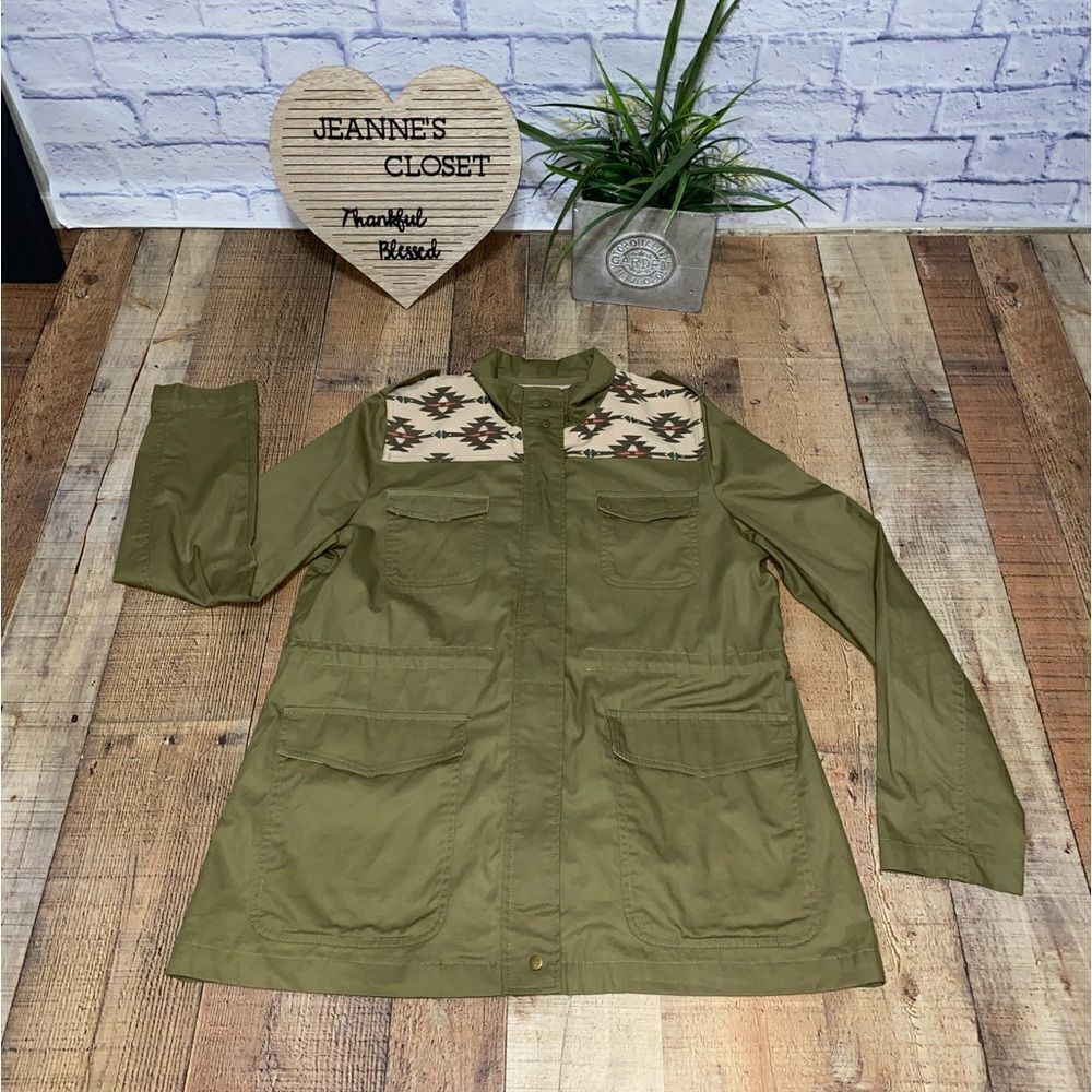 EARTHBOUND TRADING CO. Women’s GREEN LIGHT WEIGHT JACKET SZ S Aztec Southwest